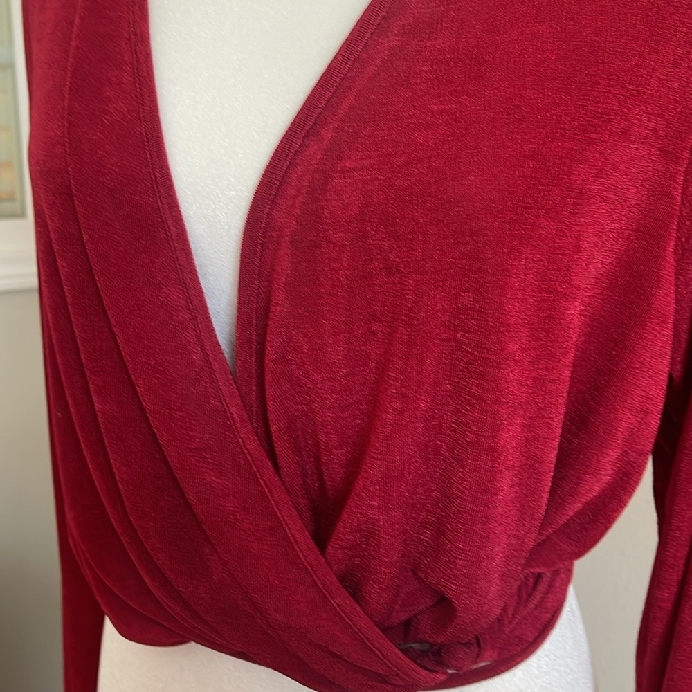 NEW Red Wrap Top Size 1X - Picture 3 of 3